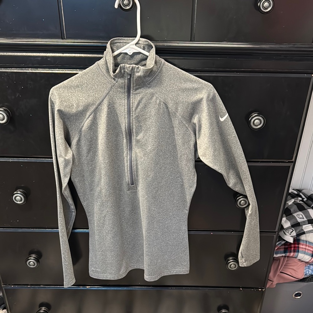 Nike Heather Gray Quarter-Zip Top